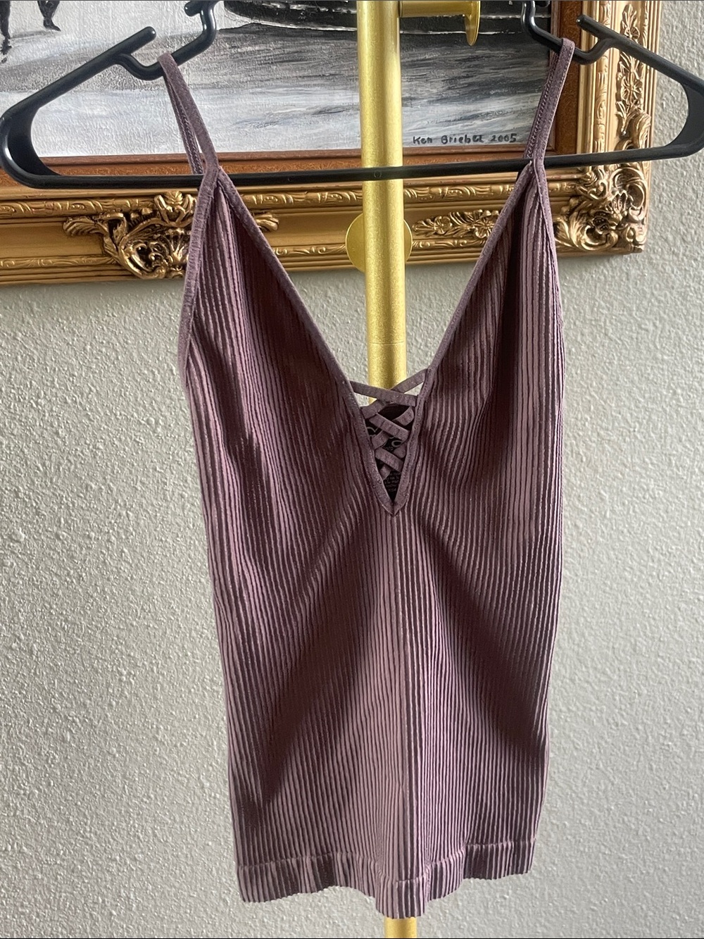 Free People Intimately Ribbed Tank Top in Mauve